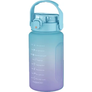 1500 ml Pipetli/pipetsiz Kullanım Çift Renk Softtouch Motivasyon Matarası Çıkartma Hediyeli