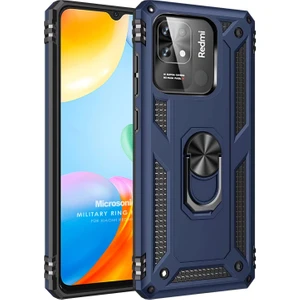 Xiaomi Poco C40 Kılıf Military Ring Holder Lacivert