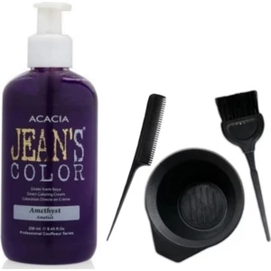 Acacia Jeans Color Saç Boyası Ametist 250ml Ve Fluweel Saç Boya Kabı Seti