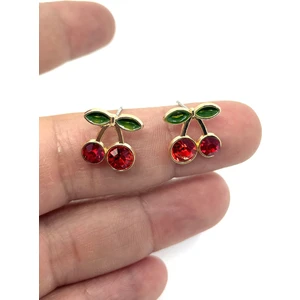 Kadın Küpe Minik Kiraz Modeli 1 Çift