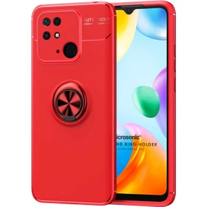 Xiaomi Poco C40 Kılıf Kickstand Ring Holder Kırmızı