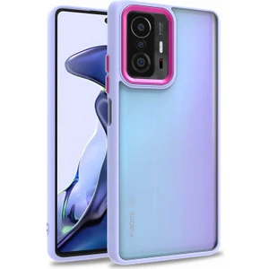 Xiaomi Mi 11T Pro 5g Kılıf Kamera Nikelaj Kenar Renkli Kapak