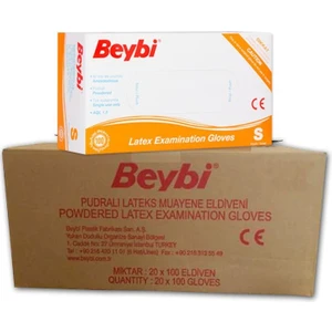 Lateks Pudralı Eldiven S - Small 20 Paket 100'LÜ