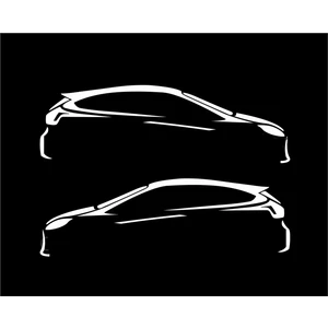 Oto Sticker Ford Focus Silüet Kelebek Cam Stickeri 2 Adet