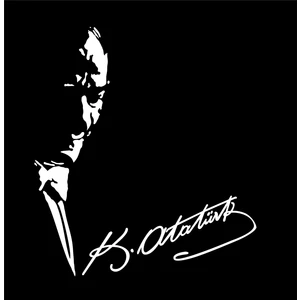 Oto Sticker Atatürk Silüeti Ve Imza Stickeri Atatürk Imza