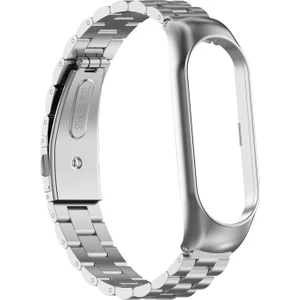 Case Street Xiaomi Mi Band 7 Kordon Metal Sıralı Kordon Krd 04 Gümüş