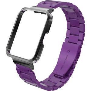 Redmi Watch 2 Lite Uyumlu Baklalı Model Metal Kordon & Kasa Koruma 2 In 1 Paslanmaz Çelik Kayış