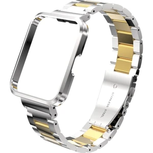 Redmi Watch 2 Lite Uyumlu Baklalı Model Metal Kordon & Kasa Koruma 2 In 1 Paslanmaz Çelik Kayış