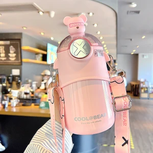 316 Paslanmaz Çelik Çocuk Suluk 480ML - Pembe (Yurt Dışından)