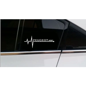 Oto Sticker Peugeot Sport Nabız Kalp Atışı Sticker 2 Adet