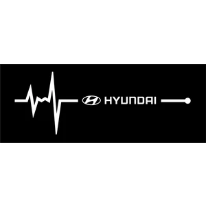Oto Sticker Hyundai Nabız Kalp Atışı Sticker 2 Adet V1