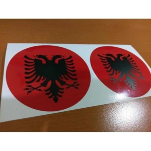Oto Sticker 2 Adet Arnavutluk Bayrağı Arma Sticker