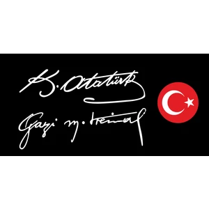Oto Sticker 3 Parça 30Cm Gazi Mustafa Kemal + Kemal Atatürk Imzası + Bayrak