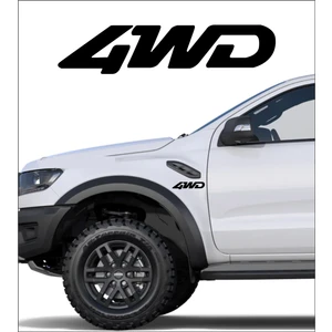 Oto Sticker 4Wd 4X4 Off Road Sticker 2 Adet Sağ Sol 15X4 Cm