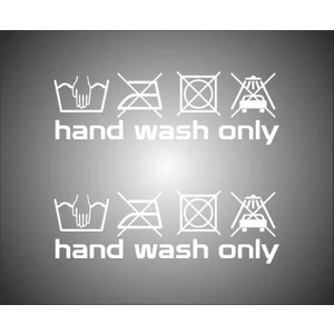 Oto Sticker Hand Wash Only Stickeri 2 Adet Sağ Sol Kelebek Cam