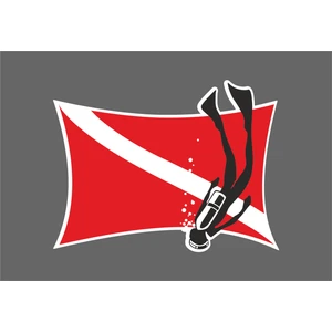 Oto Sticker Dalış Bayrağı Dalgıç Logo Sticker Etiketi 13X10 Cm