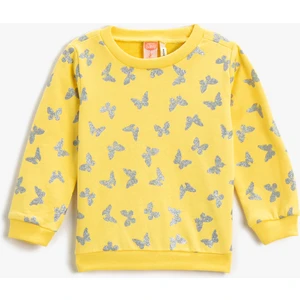 Kelebek Baskılı Sweatshirt Pamuklu