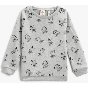 Baskılı Sweatshirt Bisiklet Yaka