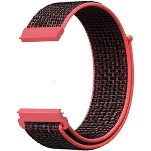 Amazfit Bip İçin Uyumlu Dokuma Kordon Siyah Fosforlu Pembe