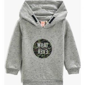 Baskılı Kapüşonlu Sweatshirt