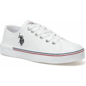 U.S. Polo Assn. Kadın Beyaz Sneaker Penelope Wt 2pr Suni Deri Düz Tabanlı Rahat Ayakkabı