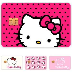 Quart Aksesuar 4 Adet Hello Kitty Kart Kaplama Sticker Kart Etiketi
