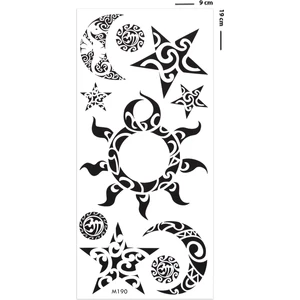 BP Tattoo Tribal Güneş ve Yıldız Geçici Dövme Unisex
