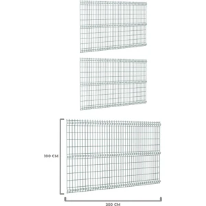 3 'lü Panel Çit Teli 100X250 cm Çift Telli Avantaj Paketi (7,5 Metre)