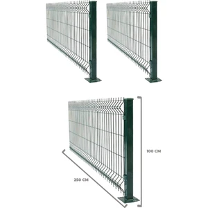 3 'lü Panel Çit Takım 100X250 cm Çift Telli  (7,5 Metre)