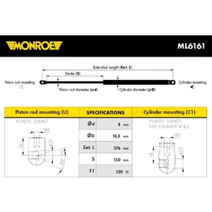 Bmw F30 F30 Lci F80 M3 F35 F35 Lci 2010 2018 Motor Kaput Amortisörü (Oem NO:51247259763)
