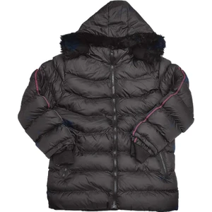 Life For Moda Erkek Çocuk Şerit Detaylı Fermuar Cepli Tüylü Kapüşonlu Şişme Mont Kaban 4001