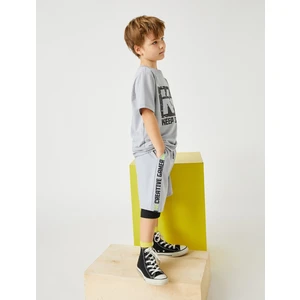 Baskılı Şort Belden Bağlamalı