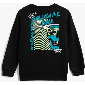 Koton Baskılı Sweatshirt Bisiklet Yaka