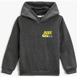 Arkası Baskılı Kapüşonlu Sweatshirt