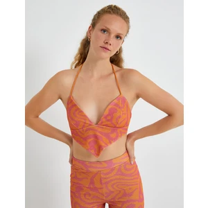 Crop Bluz Askılı V Yaka