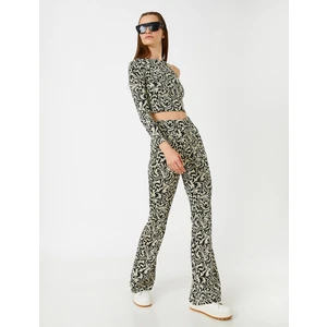 Koton İspanyol Paça Pantolon Yüksek Bel