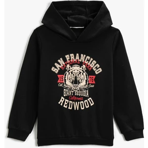 Baskılı Kapüşonlu Sweatshirt