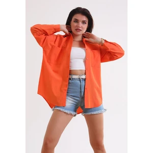 Önü Düğmeli Gömlek Orange