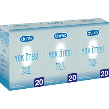 Durex Yok Ötesi XL 60'lı İnce Prezervatif Kayganlaştırıcı Etkisiyle Rahat