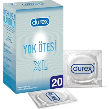 Durex Yok Ötesi XL İnce Prezervatif 20 Adet 57 mm Genişlik Aile Planlaması