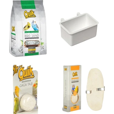 Quik Kalamar Kemiği + Kuş Kumu + Kumluk + Gaga