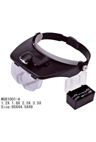 Mbl MG-81001 Işıklı Kafa Büyüteci Tamirci Büyüteç 4 Lens Hafif Gövde