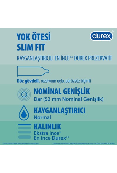 Durex Yok Ötesi Slim Fit 40’lı İnce Prezervatif