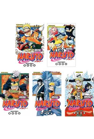 Naruto 1-2-3-4-5. Ciltler Manga Seti