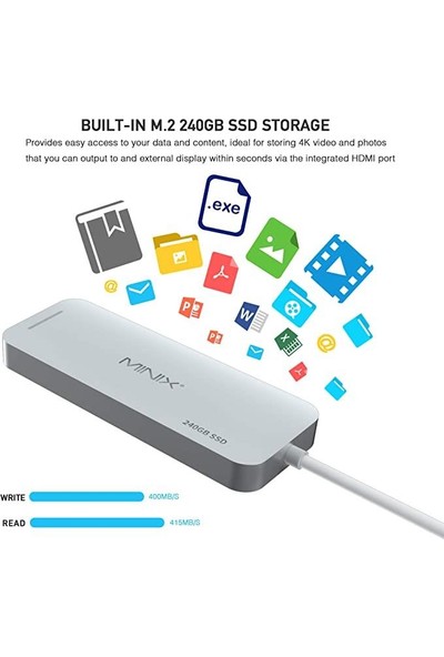 Minix Usb-C Multiport SSD 240GB Silver
