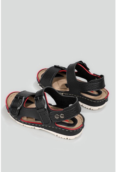 Beınsteps Rahat Cırtlı Siyah Çocuk Sandalet 5110