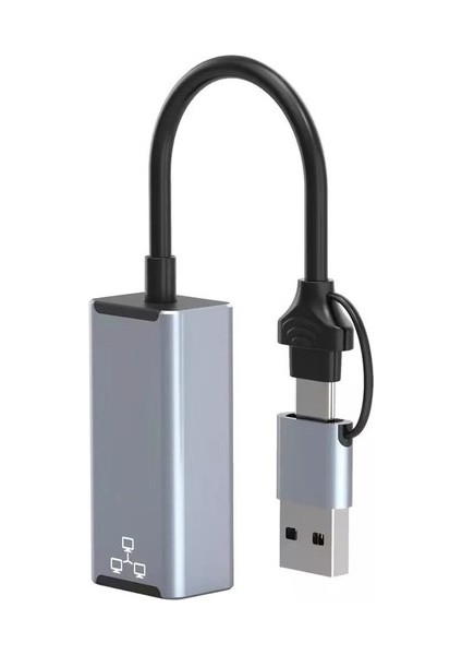 HC-72S Type C USB 3.0 To  Ethernet RJ45 Windows Macbook Uyumlu Çevirici Hub Adaptör