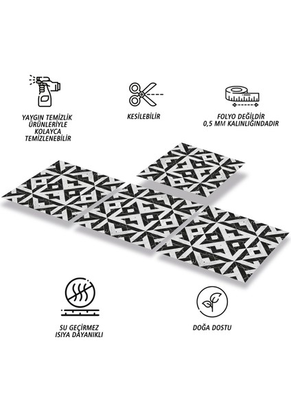 Kendinden Yapışkanlı Kesilebilir Mermer 008 Desenli Pvc Karo 30x30 cm 11 Adet 1m2