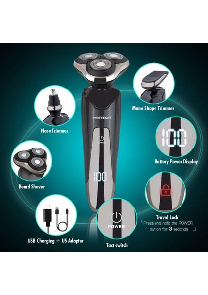 Prıtech Erkek Elektrikli Tıraş Makinesi