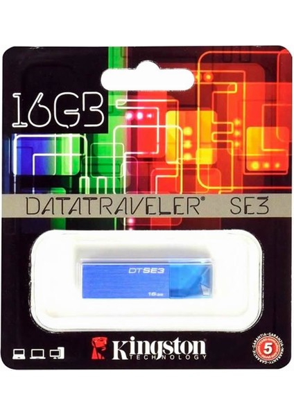 Datatraveler 16GB USB Bellek Se3 KC-U6816-4C18 USB 2.0 Mavi